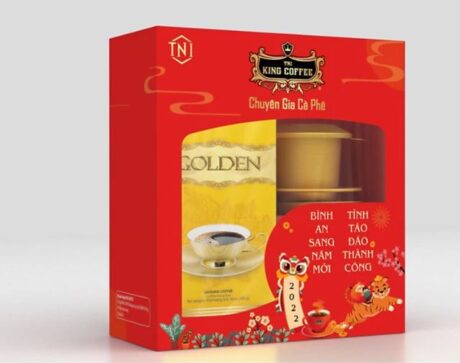 Combo Premium ( King Coffee Goden Hộp 450 gr, Filter vàng , bao lì xì )