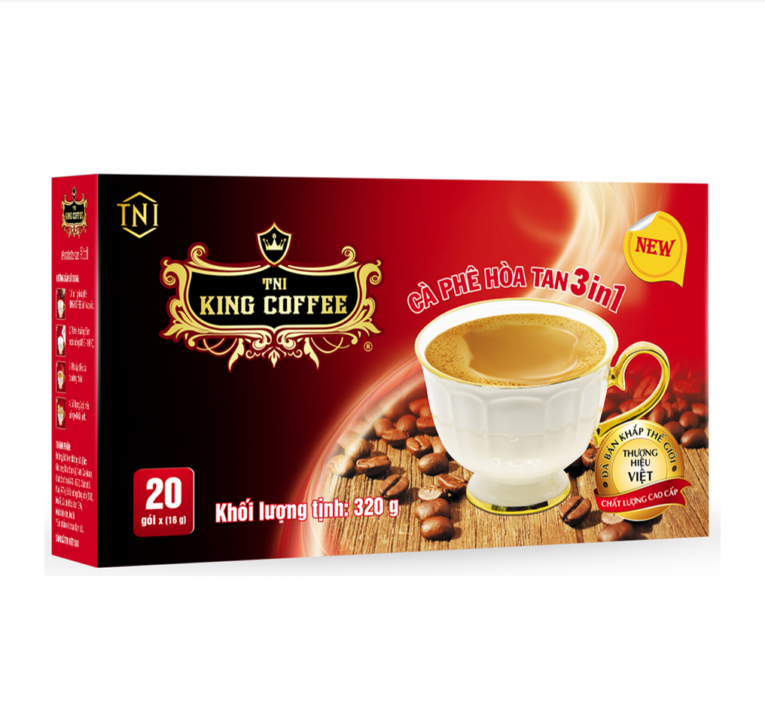 King coffee 3in1 instant - Hộp 20 sachets x 16gr (V/V)